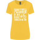 Cycling I Wonder If My Bike Bicycle Cyclist Womens Wider Cut T-Shirt Yellow