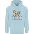 Cycling I'm the Machine Cyclist Funny Childrens Kids Hoodie Light Blue