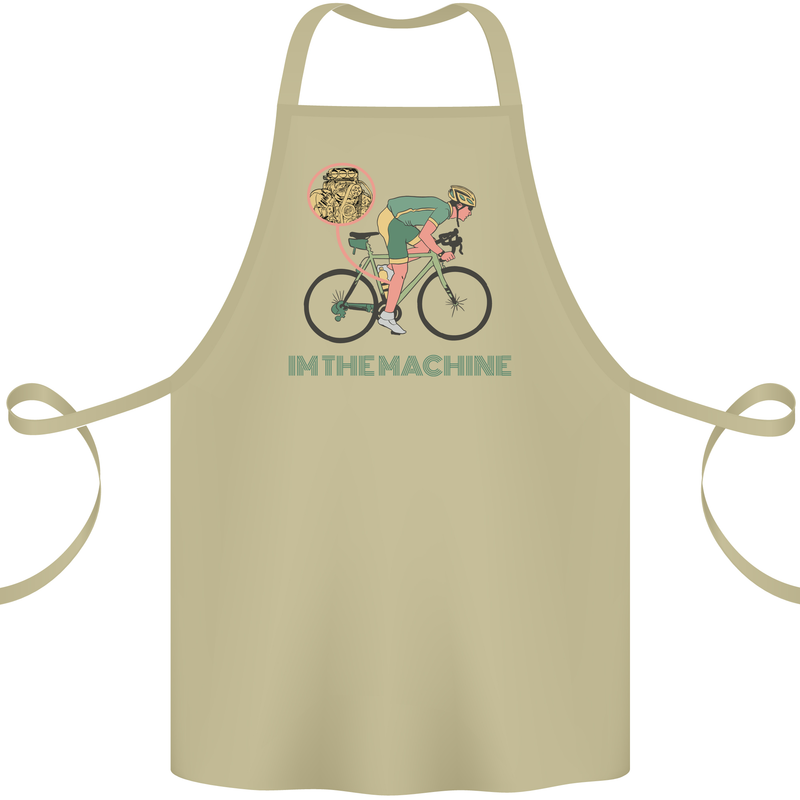 Cycling I'm the Machine Cyclist Funny Cotton Apron 100% Organic Khaki