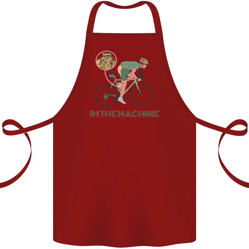 Cycling I'm the Machine Cyclist Funny Cotton Apron 100% Organic Maroon