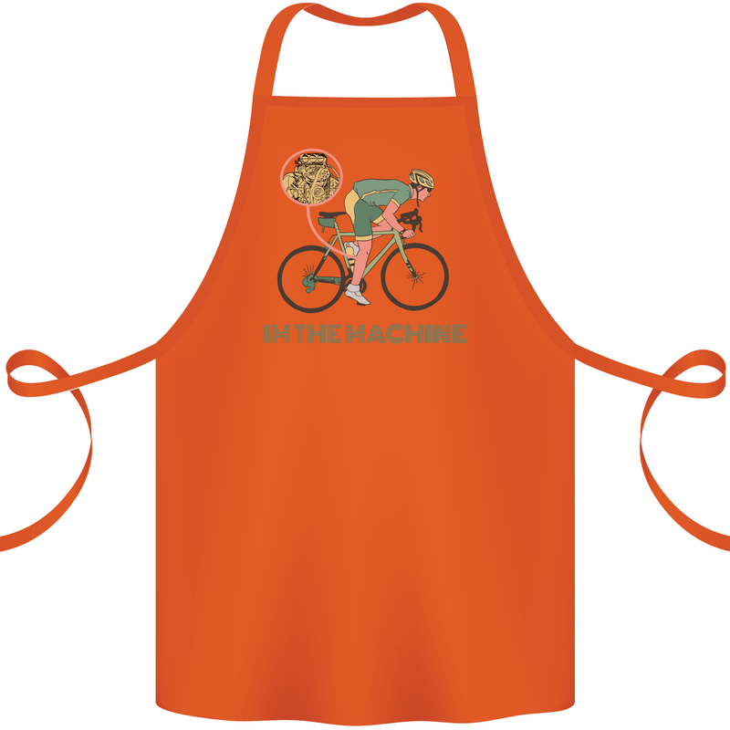 Cycling I'm the Machine Cyclist Funny Cotton Apron 100% Organic Orange