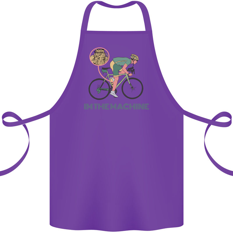 Cycling I'm the Machine Cyclist Funny Cotton Apron 100% Organic Purple