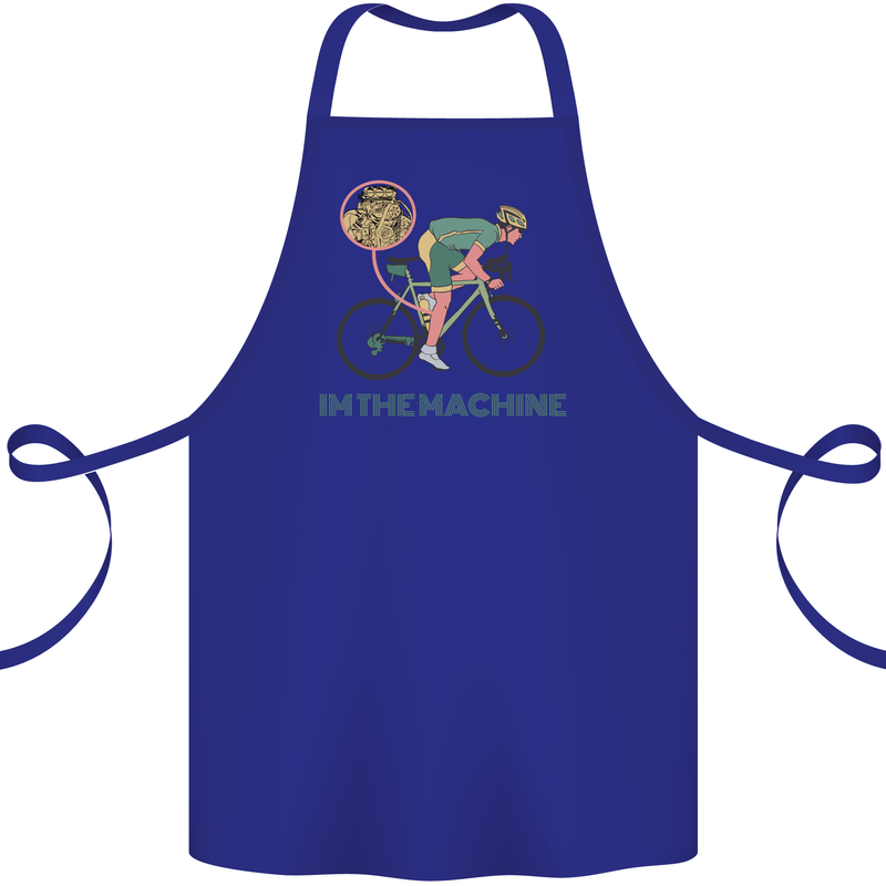 Cycling I'm the Machine Cyclist Funny Cotton Apron 100% Organic Royal Blue