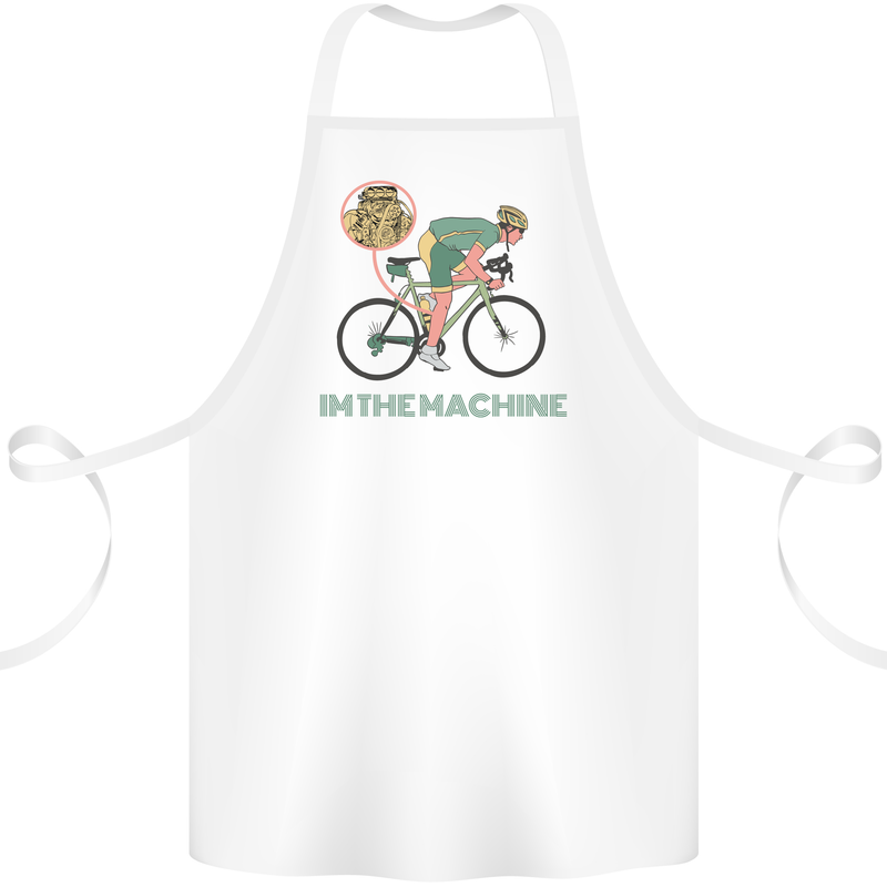 Cycling I'm the Machine Cyclist Funny Cotton Apron 100% Organic White