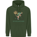 Cycling I'm the Machine Cyclist Funny Mens 80% Cotton Hoodie Forest Green