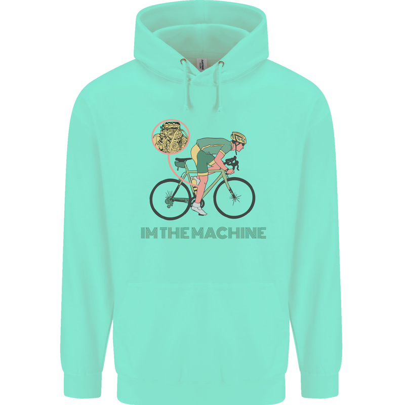 Cycling I'm the Machine Cyclist Funny Mens 80% Cotton Hoodie Peppermint