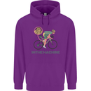 Cycling I'm the Machine Cyclist Funny Mens 80% Cotton Hoodie Purple