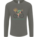 Cycling I'm the Machine Cyclist Funny Mens Long Sleeve T-Shirt Charcoal
