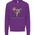 Cycling I'm the Machine Cyclist Funny Mens Sweatshirt Jumper Purple