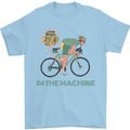 Cycling I'm the Machine Cyclist Funny Mens T-Shirt Cotton Gildan Light Blue
