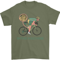 Cycling I'm the Machine Cyclist Funny Mens T-Shirt Cotton Gildan Military Green