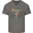 Cycling I'm the Machine Cyclist Funny Mens V-Neck Cotton T-Shirt Charcoal