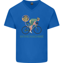 Cycling I'm the Machine Cyclist Funny Mens V-Neck Cotton T-Shirt Royal Blue