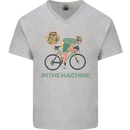 Cycling I'm the Machine Cyclist Funny Mens V-Neck Cotton T-Shirt Sports Grey