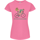 Cycling I'm the Machine Cyclist Funny Womens Petite Cut T-Shirt Azalea