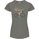Cycling I'm the Machine Cyclist Funny Womens Petite Cut T-Shirt Charcoal