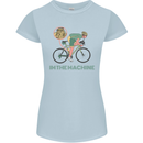 Cycling I'm the Machine Cyclist Funny Womens Petite Cut T-Shirt Light Blue