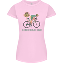 Cycling I'm the Machine Cyclist Funny Womens Petite Cut T-Shirt Light Pink
