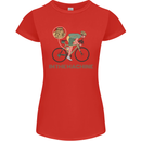 Cycling I'm the Machine Cyclist Funny Womens Petite Cut T-Shirt Red