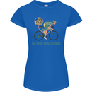 Cycling I'm the Machine Cyclist Funny Womens Petite Cut T-Shirt Royal Blue