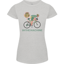 Cycling I'm the Machine Cyclist Funny Womens Petite Cut T-Shirt Sports Grey