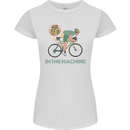 Cycling I'm the Machine Cyclist Funny Womens Petite Cut T-Shirt White