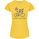 Cycling I'm the Machine Cyclist Funny Womens Petite Cut T-Shirt Yellow