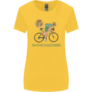 Cycling I'm the Machine Cyclist Funny Womens Wider Cut T-Shirt Yellow