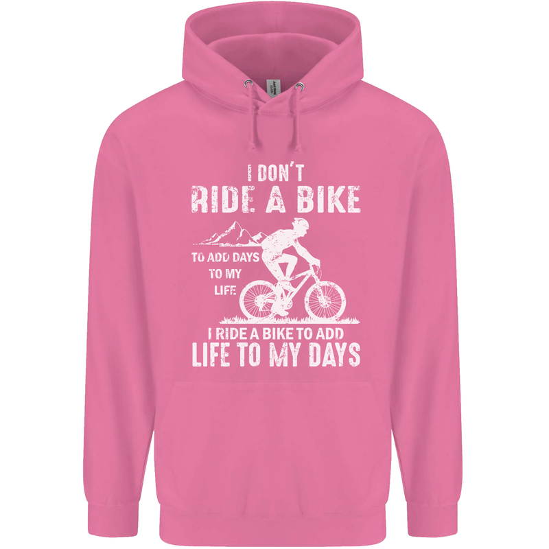 Cycling Life To Days Funny Cyclist Bicycle Childrens Kids Hoodie Azalea
