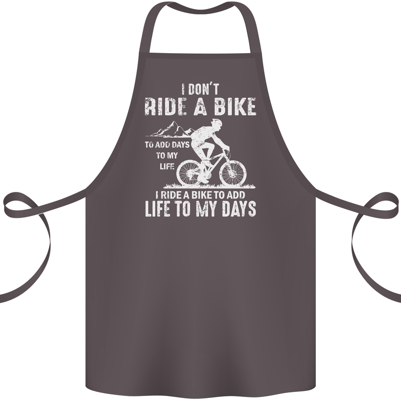 Cycling Life To Days Funny Cyclist Bicycle Cotton Apron 100% Organic Dark Grey
