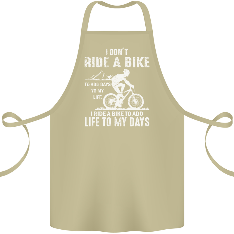 Cycling Life To Days Funny Cyclist Bicycle Cotton Apron 100% Organic Khaki