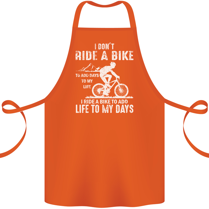 Cycling Life To Days Funny Cyclist Bicycle Cotton Apron 100% Organic Orange