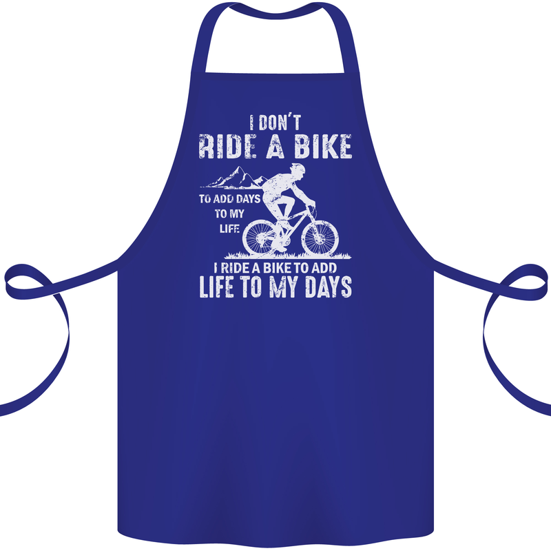 Cycling Life To Days Funny Cyclist Bicycle Cotton Apron 100% Organic Royal Blue