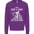 Cycling Life To Days Funny Cyclist Bicycle Kids Sweatshirt Jumper Purple
