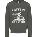 Cycling Life To Days Funny Cyclist Bicycle Kids Sweatshirt Jumper Storm Grey