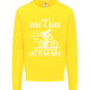 Cycling Life To Days Funny Cyclist Bicycle Kids Sweatshirt Jumper Yellow