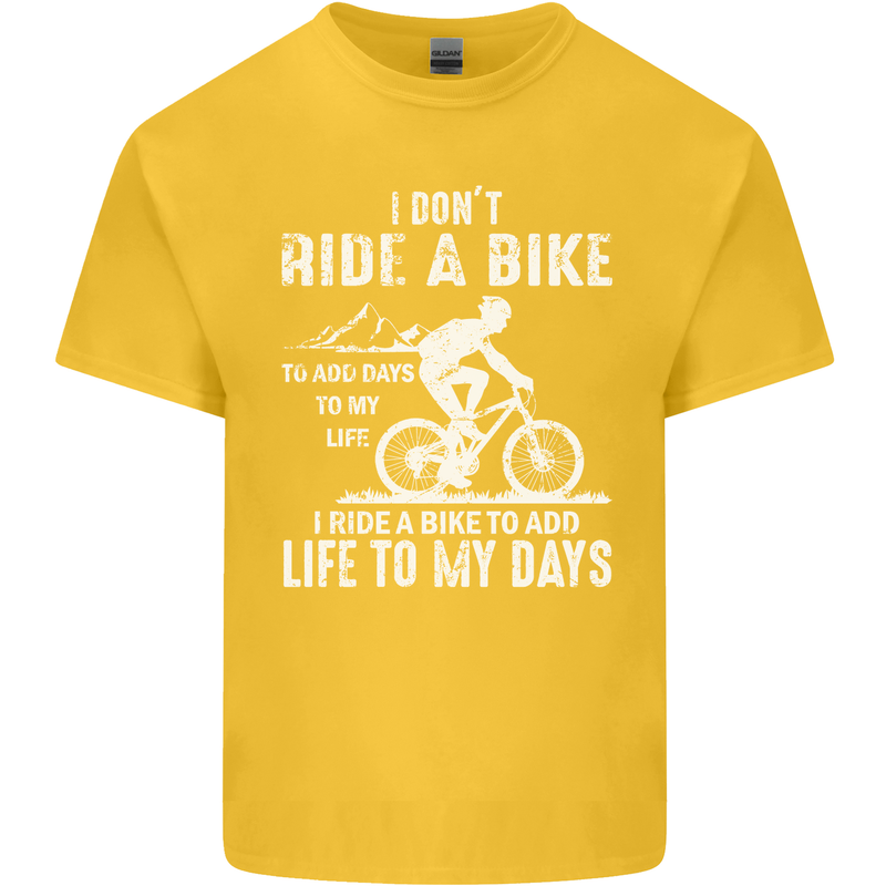 Cycling Life To Days Funny Cyclist Bicycle Kids T-Shirt Childrens Yellow