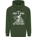 Cycling Life To Days Funny Cyclist Bicycle Mens 80% Cotton Hoodie Forest Green
