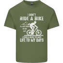 Cycling Life To Days Funny Cyclist Bicycle Mens Cotton T-Shirt Tee Top Military Green