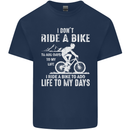Cycling Life To Days Funny Cyclist Bicycle Mens Cotton T-Shirt Tee Top Navy Blue