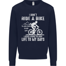 Cycling Life To Days Funny Cyclist Bicycle Mens Sweatshirt Jumper Navy Blue