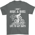 Cycling Life To Days Funny Cyclist Bicycle Mens T-Shirt Cotton Gildan Charcoal