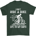 Cycling Life To Days Funny Cyclist Bicycle Mens T-Shirt Cotton Gildan Forest Green