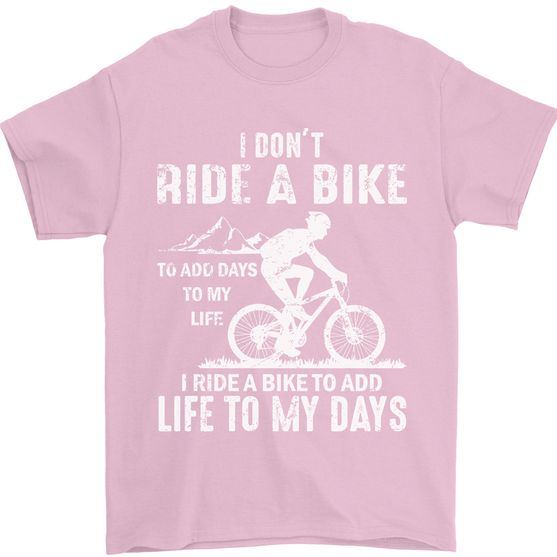 Cycling Life To Days Funny Cyclist Bicycle Mens T-Shirt Cotton Gildan Light Pink