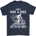 Cycling Life To Days Funny Cyclist Bicycle Mens T-Shirt Cotton Gildan Navy Blue