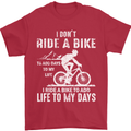 Cycling Life To Days Funny Cyclist Bicycle Mens T-Shirt Cotton Gildan Red