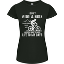 Cycling Life To Days Funny Cyclist Bicycle Womens Petite Cut T-Shirt Black