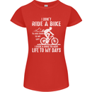 Cycling Life To Days Funny Cyclist Bicycle Womens Petite Cut T-Shirt Red