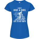 Cycling Life To Days Funny Cyclist Bicycle Womens Petite Cut T-Shirt Royal Blue