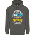 Cycling Looking at an Awesome Cyclist Childrens Kids Hoodie Storm Grey